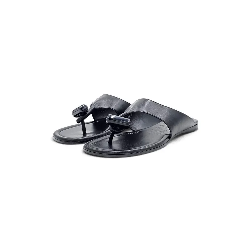 Loewe Toggle Flat Sandals Calfskin Leather Black - NWB $1100